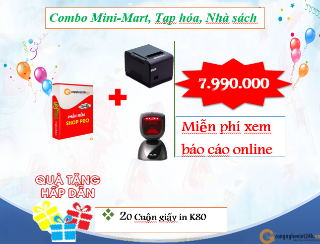 COMBO QUẢN LÝ ONLINE MINI MART, TẠP HÓA, NHÀ SÁCH